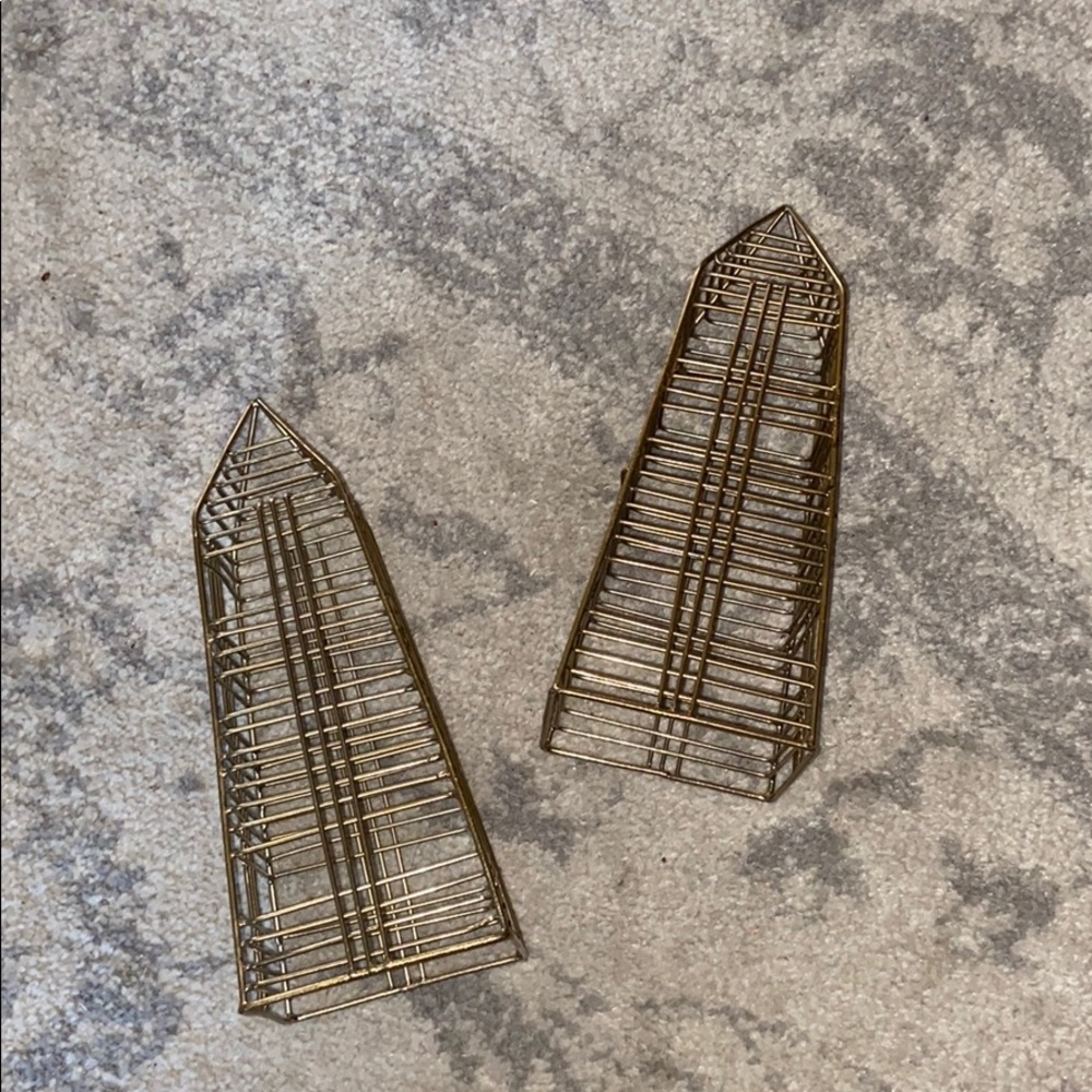 {Set of 2} gold decorative trees